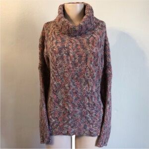 Wool blend Cable Knit Turtleneck Sweater made in Italy